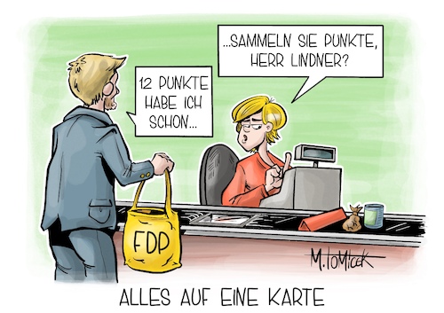 Cartoon: Alles auf eine Karte (medium) by Mirco Tomicek tagged fdp,christian,lindner,12,punkte,plan,parteitag,bundesparteitag,wirtschaft,bundesrat,bezahlkarte,bezahl,karte,asyl,asylbewerber,bargeld,bezahlung,karikatur,pressekarikatur,cartoon,mirco,tomicek,fdp,christian,lindner,12,punkte,plan,parteitag,bundesparteitag,wirtschaft,bundesrat,bezahlkarte,bezahl,karte,asyl,asylbewerber,bargeld,bezahlung,karikatur,pressekarikatur,cartoon,mirco,tomicek