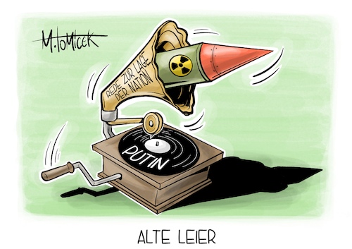 Cartoon: Alte Leier (medium) by Mirco Tomicek tagged wladimir,putin,lage,der,nation,rede,russland,ukraine,krieg,westen,karikatur,pressekarikatur,cartoon,mirco,tomicek,wladimir,putin,lage,der,nation,rede,russland,ukraine,krieg,westen,karikatur,pressekarikatur,cartoon,mirco,tomicek