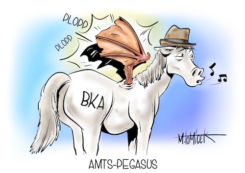 Cartoon: Amts-Pegasus (medium) by Mirco Tomicek tagged pegasus,spion,spionage,spionagesoftware,software,bundeskriminalamt,bka,israelische,nso,group,amtsschimmel,terrorismus,schwerkriminelle,überwachung,überwachen,hacker,tiere,karikatur,pressekarikatur,cartoon,mirco,tomicek,pegasus,spion,spionage,spionagesoftware,software,bundeskriminalamt,bka,israelische,nso,group,amtsschimmel,terrorismus,schwerkriminelle,überwachung,überwachen,hacker,tiere,karikatur,pressekarikatur,cartoon,mirco,tomicek