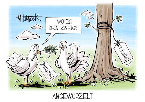 Cartoon: Angewurzelt (medium) by Mirco Tomicek tagged iran,nahost,hormus,usa,amerika,krieg,waffenruhe,frieden,friedensverhandlungen,russland,ukraine,drohne,sankt,petersburg,friedenstaube,friedenstauben,karikatur,cartoon,pressekarikatur,mirco,tomicek,iran,nahost,hormus,usa,amerika,krieg,waffenruhe,frieden,friedensverhandlungen,russland,ukraine,drohne,sankt,petersburg,friedenstaube,friedenstauben,karikatur,cartoon,pressekarikatur,mirco,tomicek