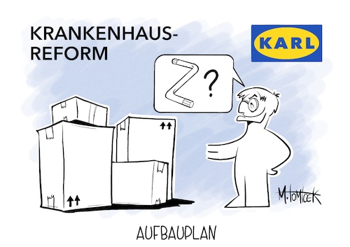 Cartoon: Aufbauplan (medium) by Mirco Tomicek tagged debatte,krankenhausreform,reform,krankenhaus,krankenhäuser,klinik,kliniken,klinikreform,ärzte,arzt,medizin,ärztinnen,karl,lauterbach,gesundheit,ikea,cartoon,karikatur,pressekarikatur,mirco,tomicek,debatte,krankenhausreform,reform,krankenhaus,krankenhäuser,klinik,kliniken,klinikreform,ärzte,arzt,medizin,ärztinnen,karl,lauterbach,gesundheit,ikea,cartoon,karikatur,pressekarikatur,mirco,tomicek