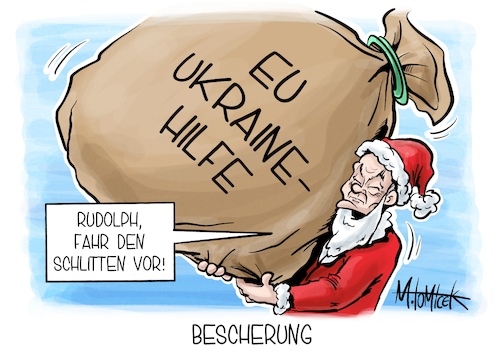 Cartoon: Bescherung (medium) by Mirco Tomicek tagged regierungserklärung,eu,gipfel,olaf,scholz,ukraine,hilfe,milliarden,euro,beistand,erklärung,weihnachten,weihnachtsmann,russland,krieg,cartoon,karikatur,pressekarikatur,mirco,tomicek,regierungserklärung,eu,gipfel,olaf,scholz,ukraine,hilfe,milliarden,euro,beistand,erklärung,weihnachten,weihnachtsmann,russland,krieg,cartoon,karikatur,pressekarikatur,mirco,tomicek