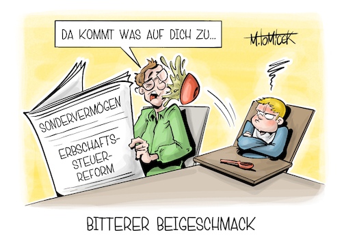 Cartoon: Bitterer Beigeschmack (medium) by Mirco Tomicek tagged unwort,des,jahres,sondervermögen,vermögen,sonder,spd,erbschaft,erbe,erbschaftssteuer,reform,reformieren,erbschaftssteuerreform,karikatur,cartoon,pressekarikatur,mirco,tomicek,unwort,des,jahres,sondervermögen,vermögen,sonder,spd,erbschaft,erbe,erbschaftssteuer,reform,reformieren,erbschaftssteuerreform,karikatur,cartoon,pressekarikatur,mirco,tomicek
