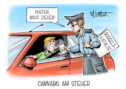 Cartoon: Cannabis am Steuer (medium) by Mirco Tomicek tagged cannabis,am,steuer,hanf,thc,gehalt,wert,marihuana,kiffen,kiffer,auto,verkehr,autofahren,autofahrer,blut,blutwert,polizeikontrolle,polizei,kontrolle,alkoholtest,gras,karikatur,pressekarikatur,cartoon,mirco,tomicek,cannabis,am,steuer,hanf,thc,gehalt,wert,marihuana,kiffen,kiffer,auto,verkehr,autofahren,autofahrer,blut,blutwert,polizeikontrolle,polizei,kontrolle,alkoholtest,gras,karikatur,pressekarikatur,cartoon,mirco,tomicek