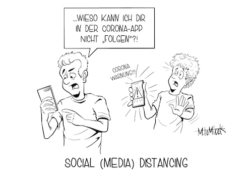 Cartoon: Corona App (medium) by Mirco Tomicek tagged covid19,corona,app,smartphone,virus,social,media,distancing,digital,tracking,deutschland,tomicek,karikatur,cartoon,warnung,sicherheit,schutz,covid19,corona,app,smartphone,virus,social,media,distancing,digital,tracking,deutschland,tomicek,karikatur,cartoon,warnung,sicherheit,schutz