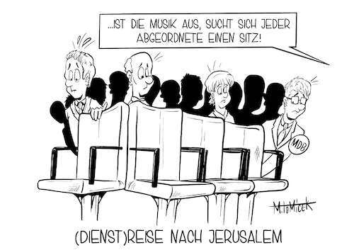 Cartoon: Dienstreise nach Jerusalem (medium) by Mirco Tomicek tagged reform,parlament,mitglieder,mitglied,mitgliederzahlen,sitze,abgeordnete,bundestag,bund,parlamentarier,wahlkreise,wahlrechtsreform,koalition,koalitionsausschuss,stühle,sitz,union,spd,cdu,karikatur,cartoon,mirco,tomicek,reform,parlament,mitglieder,mitglied,mitgliederzahlen,sitze,abgeordnete,bundestag,bund,parlamentarier,wahlkreise,wahlrechtsreform,koalition,koalitionsausschuss,stühle,sitz,union,spd,cdu,karikatur,cartoon,mirco,tomicek