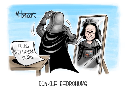 Cartoon: Dunkle Bedrohung (medium) by Mirco Tomicek tagged usa,geheimdienst,geheimdienstbericht,russland,wladimir,putin,atom,atomwaffe,atomwaffen,all,weltraum,rakete,star,wars,darth,vader,karikatur,pressekarikatur,cartoon,mirco,tomicek,usa,geheimdienst,geheimdienstbericht,russland,wladimir,putin,atom,atomwaffe,atomwaffen,all,weltraum,rakete,star,wars,darth,vader,karikatur,pressekarikatur,cartoon,mirco,tomicek