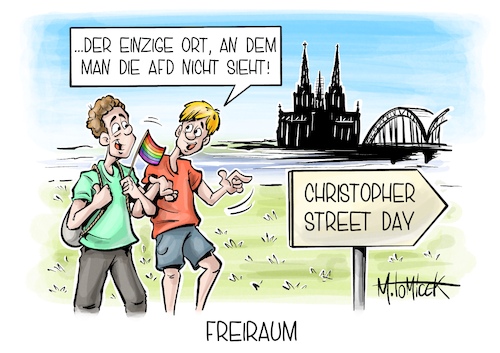 Cartoon: Freiraum (medium) by Mirco Tomicek tagged afd,rekord,rekordwert,deutschlandtrend,ard,christopher,street,day,csd,köln,politik,werte,cartoon,pressekarikatur,mirco,tomicek,afd,rekord,rekordwert,deutschlandtrend,ard,christopher,street,day,csd,köln,politik,werte,cartoon,pressekarikatur,mirco,tomicek