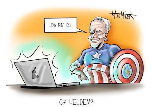 Cartoon: G7 Helden? (medium) by Mirco Tomicek tagged joe,biden,angela,merkel,sicherheit,sicherheitskonferenz,konferenz,g7,gipfel,auftritt,corona,hilfe,hilfen,covid19,pandemie,kampf,milliarden,zusage,milliardenzusage,virus,viren,captain,america,usa,videokonferenz,video,chat,homeoffice,präsident,president,cartoon,karikatur,pressekarikatur,mirco,tomicek,joe,biden,angela,merkel,sicherheit,sicherheitskonferenz,konferenz,g7,gipfel,auftritt,corona,hilfe,hilfen,covid19,pandemie,kampf,milliarden,zusage,milliardenzusage,virus,viren,captain,america,usa,videokonferenz,video,chat,homeoffice,präsident,president,cartoon,karikatur,pressekarikatur,mirco,tomicek