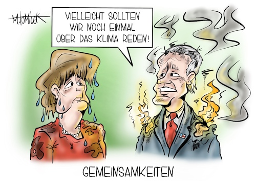 Cartoon: Gemeinsamkeiten (medium) by Mirco Tomicek tagged angela,merkel,joe,biden,amerika,usa,us,präsident,bundeskanzlerin,kanzlerin,abschiedsbesuch,besuch,abschied,reise,reisen,washington,waldbrände,brand,feuer,hitze,hitzewelle,verbrennungen,brandgefahr,hitzerekorde,hochwasser,regen,flut,wasser,unwetter,westen,nrw,starkregen,fluss,staudamm,überflutung,pegel,treffen,klima,klimaschutz,umwelt,karikatur,cartoon,pressekarikatur,mirco,tomicek,angela,merkel,joe,biden,amerika,usa,us,präsident,bundeskanzlerin,kanzlerin,abschiedsbesuch,besuch,abschied,reise,reisen,washington,waldbrände,brand,feuer,hitze,hitzewelle,verbrennungen,brandgefahr,hitzerekorde,hochwasser,regen,flut,wasser,unwetter,westen,nrw,starkregen,fluss,staudamm,überflutung,pegel,treffen,klima,klimaschutz,umwelt,karikatur,cartoon,pressekarikatur,mirco,tomicek