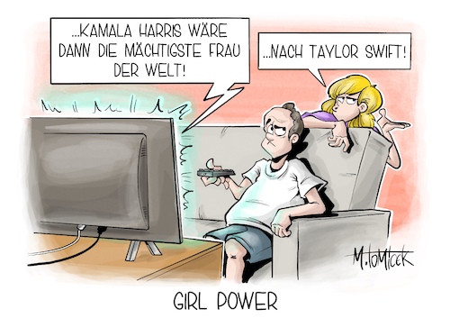 Cartoon: Girl Power (medium) by Mirco Tomicek tagged kamala,harris,us,usa,amerika,präsidentschaftswahl,präsidentschaftskandidatin,kandidatur,kandidaten,joe,biden,rückzug,wahl,wahlen,wahlkampf,donald,trump,demokraten,ersatzkandidatin,präsident,taylor,swift,konzert,cartoon,karikatur,pressekarikatur,mirco,tomicek,kamala,harris,us,usa,amerika,präsidentschaftswahl,präsidentschaftskandidatin,kandidatur,kandidaten,joe,biden,rückzug,wahl,wahlen,wahlkampf,donald,trump,demokraten,ersatzkandidatin,präsident,taylor,swift,konzert,cartoon,karikatur,pressekarikatur,mirco,tomicek