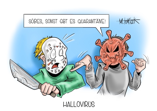 Cartoon: Hallovirus (medium) by Mirco Tomicek tagged halloween,oktober,kostüm,halloweenkostüm,jason,kürbis,infektionen,infektionszahlen,halloweenparty,saures,party,feier,feiern,fallzahlen,rki,robert,koch,institut,virus,viren,infekt,erkältung,ansteckung,quarantäne,mirco,tomicek,karikatur,pressekarikatur,cartoon,halloween,oktober,kostüm,halloweenkostüm,jason,kürbis,infektionen,infektionszahlen,halloweenparty,saures,party,feier,feiern,fallzahlen,rki,robert,koch,institut,virus,viren,infekt,erkältung,ansteckung,quarantäne,mirco,tomicek,karikatur,pressekarikatur,cartoon