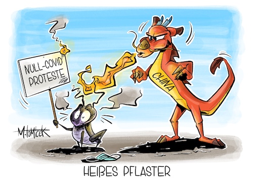 Cartoon: Heißes Pflaster (medium) by Mirco Tomicek tagged china,protest,proteste,demonstranten,demonstrationen,null,covid,corona,politik,xi,jinping,maßnahmen,quarantäne,masken,quarantänepflicht,protestwellen,massentests,zwangsquarantäne,mulan,mushu,disney,cartoon,karikatur,pressekarikatur,mirco,tomicek,china,protest,proteste,demonstranten,demonstrationen,null,covid,corona,politik,xi,jinping,maßnahmen,quarantäne,masken,quarantänepflicht,protestwellen,massentests,zwangsquarantäne,mulan,mushu,disney,cartoon,karikatur,pressekarikatur,mirco,tomicek