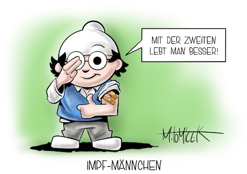 Cartoon: Impf-Männchen (medium) by Mirco Tomicek tagged impfschwänzer,schwänzer,impfe,impfungen,impftermin,absagen,absage,abgesagt,verschoben,impftermine,impfstrategie,impfkampagne,bußgeld,bundesregierung,forderung,impfzentrum,mainzelmännchen,zdf,zweite,erste,erstimpfung,zweitgeimpft,geimpft,cartoon,karikatur,pressekarikatur,mirco,tomicek,impfschwänzer,schwänzer,impfe,impfungen,impftermin,absagen,absage,abgesagt,verschoben,impftermine,impfstrategie,impfkampagne,bußgeld,bundesregierung,forderung,impfzentrum,mainzelmännchen,zdf,zweite,erste,erstimpfung,zweitgeimpft,geimpft,cartoon,karikatur,pressekarikatur,mirco,tomicek