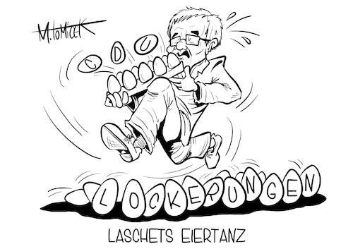 Cartoon: Laschets Eiertanz (medium) by Mirco Tomicek tagged armin,laschet,nachbesserung,coronavirus,corona,virus,coronapolitik,politik,grundsatzrede,beteiligung,beteiligungskampagne,kampagne,cdu,csu,wahlprogramm,bundestagswahl,wahlen,wahl,bundestag,beteiligungen,lockerungen,lockerung,shutdown,lockdown,maßnahmen,länder,eier,ostern,ostereier,cartoon,karikatur,pressekarikatur,mirco,tomicek,armin,laschet,nachbesserung,coronavirus,corona,virus,coronapolitik,politik,grundsatzrede,beteiligung,beteiligungskampagne,kampagne,cdu,csu,wahlprogramm,bundestagswahl,wahlen,wahl,bundestag,beteiligungen,lockerungen,lockerung,shutdown,lockdown,maßnahmen,länder,eier,ostern,ostereier,cartoon,karikatur,pressekarikatur,mirco,tomicek