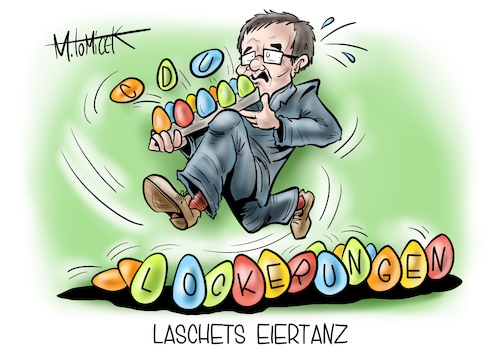 Cartoon: Laschets Eiertanz (medium) by Mirco Tomicek tagged armin,laschet,nachbesserung,coronavirus,corona,virus,coronapolitik,politik,grundsatzrede,beteiligung,beteiligungskampagne,kampagne,cdu,csu,wahlprogramm,bundestagswahl,wahlen,wahl,bundestag,beteiligungen,lockerungen,lockerung,shutdown,lockdown,maßnahmen,länder,eier,ostern,ostereier,cartoon,karikatur,pressekarikatur,mirco,tomicek,armin,laschet,nachbesserung,coronavirus,corona,virus,coronapolitik,politik,grundsatzrede,beteiligung,beteiligungskampagne,kampagne,cdu,csu,wahlprogramm,bundestagswahl,wahlen,wahl,bundestag,beteiligungen,lockerungen,lockerung,shutdown,lockdown,maßnahmen,länder,eier,ostern,ostereier,cartoon,karikatur,pressekarikatur,mirco,tomicek