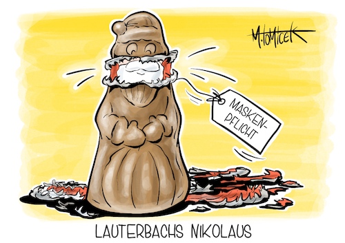 Cartoon: Lauterbachs Nikolaus (medium) by Mirco Tomicek tagged karl,lauterbach,maskenpflicht,masken,bus,bahn,fdp,vize,wolfgang,kubicki,unfähigkeit,gesundheit,gesundheitsminister,minister,bund,länder,nikolaus,weihnachten,weihnachtsmann,schokolade,karikatur,pressekarikatur,cartoon,mirco,tomicek,karl,lauterbach,maskenpflicht,masken,bus,bahn,fdp,vize,wolfgang,kubicki,unfähigkeit,gesundheit,gesundheitsminister,minister,bund,länder,nikolaus,weihnachten,weihnachtsmann,schokolade,karikatur,pressekarikatur,cartoon,mirco,tomicek