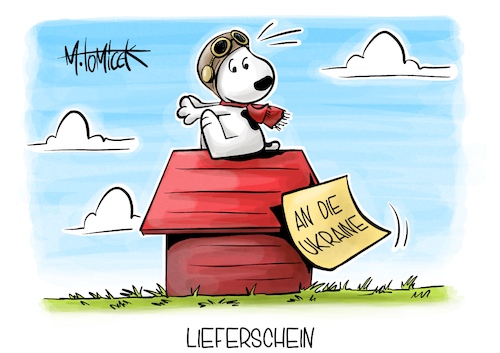 Cartoon: Lieferschein (medium) by Mirco Tomicek tagged ukraine,waffenlieferungen,waffen,lieferung,jet,jets,kampfjet,kampfjets,kampfflugzeuge,flugzeuge,flugzeug,flugzeuglieferung,debatte,panzer,panzerlieferung,leopard,kampfpanzer,krieg,forderungen,snoopy,cartoon,karikatur,pressekarikatur,mirco,tomicek,ukraine,waffenlieferungen,waffen,lieferung,jet,jets,kampfjet,kampfjets,kampfflugzeuge,flugzeuge,flugzeug,flugzeuglieferung,debatte,panzer,panzerlieferung,leopard,kampfpanzer,krieg,forderungen,snoopy,cartoon,karikatur,pressekarikatur,mirco,tomicek