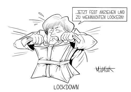 Cartoon: Lockdown (medium) by Mirco Tomicek tagged kanzlerin,angela,merkel,ministerpräsidenten,ministerpräsident,verschärfen,verschärft,teilshutdown,shutdown,teil,teillockdown,lockdown,lock,down,corona,covid19,maßnahmen,schutzmaßnahmen,kontakt,kontaktbeschränkungen,kontaktbeschränkung,beschränkungen,kontaktverbot,schule,schüler,silvester,weihnachten,weihnachtsfeier,silvesterparty,party,feier,weihnachtszeit,ferien,weihnachtsferien,weihnachtsfeiertage,feiertage,verwandte,enge,familie,cartoon,karikatur,pressekarikatur,mirco,tomicek,kanzlerin,angela,merkel,ministerpräsidenten,ministerpräsident,verschärfen,verschärft,teilshutdown,shutdown,teil,teillockdown,lockdown,lock,down,corona,covid19,maßnahmen,schutzmaßnahmen,kontakt,kontaktbeschränkungen,kontaktbeschränkung,beschränkungen,kontaktverbot,schule,schüler,silvester,weihnachten,weihnachtsfeier,silvesterparty,party,feier,weihnachtszeit,ferien,weihnachtsferien,weihnachtsfeiertage,feiertage,verwandte,enge,familie,cartoon,karikatur,pressekarikatur,mirco,tomicek