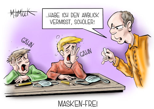 Cartoon: Masken-Frei (medium) by Mirco Tomicek tagged lockerung,maskenpflicht,maske,masken,pflicht,lockerungen,an,schulen,schule,schüler,schülerinnen,pausenhof,im,unterricht,lehramt,lehrer,lehrerinnen,schulzeit,schulhof,schulunterricht,innenräume,frei,freien,schutzmaske,coronamaske,corona,aufhebung,cartoon,karikatur,pressekarikatur,mirco,tomicek,lockerung,maskenpflicht,maske,masken,pflicht,lockerungen,an,schulen,schule,schüler,schülerinnen,pausenhof,im,unterricht,lehramt,lehrer,lehrerinnen,schulzeit,schulhof,schulunterricht,innenräume,frei,freien,schutzmaske,coronamaske,corona,aufhebung,cartoon,karikatur,pressekarikatur,mirco,tomicek