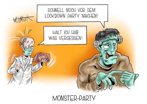 Cartoon: Monster-Party (medium) by Mirco Tomicek tagged corona,covid19,lockdown,shutdown,virus,pandemie,homeoffice,halloween,monster,frankenstein,party,coronaparty,coronabeschränkungen,beschränkungen,maßnahmen,coronamaßnahmen,feier,lock,down,deutschland,cartoon,karikatur,pressekarikatur,mirco,tomicek,corona,covid19,lockdown,shutdown,virus,pandemie,homeoffice,halloween,monster,frankenstein,party,coronaparty,coronabeschränkungen,beschränkungen,maßnahmen,coronamaßnahmen,feier,lock,down,deutschland,cartoon,karikatur,pressekarikatur,mirco,tomicek