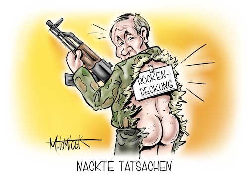 Cartoon: Nackte Tatsachen (medium) by Mirco Tomicek tagged wladimir,putin,russland,ukraine,konflikt,krise,krieg,sanktionen,sanktion,swift,solidarität,spenden,frieden,rückendeckung,flüchtlinge,flucht,kriegsflüchtlinge,familien,soldaten,soldat,cartoon,karikatur,pressekarikatur,mirco,tomicek,wladimir,putin,russland,ukraine,konflikt,krise,krieg,sanktionen,sanktion,swift,solidarität,spenden,frieden,rückendeckung,flüchtlinge,flucht,kriegsflüchtlinge,familien,soldaten,soldat,cartoon,karikatur,pressekarikatur,mirco,tomicek