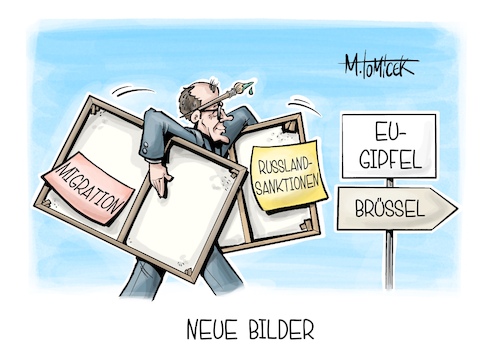 Cartoon: Neue Bilder (medium) by Mirco Tomicek tagged eu,gipfel,europa,brüssel,russland,sanktion,sanktionen,gas,öl,geld,finanzen,migration,migrationspolitik,asyl,asylpolitik,stadtbild,friedrich,merz,aussage,cdu,union,bundeskanzler,kanzler,karikatur,pressekarikatur,cartoon,mirco,tomicek,eu,gipfel,europa,brüssel,russland,sanktion,sanktionen,gas,öl,geld,finanzen,migration,migrationspolitik,asyl,asylpolitik,stadtbild,friedrich,merz,aussage,cdu,union,bundeskanzler,kanzler,karikatur,pressekarikatur,cartoon,mirco,tomicek
