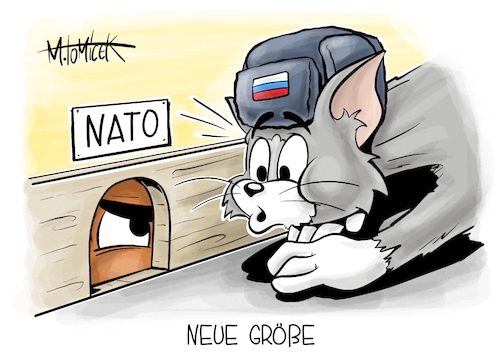 Cartoon: Neue Größe (medium) by Mirco Tomicek tagged nato,finnland,schweden,aufnahme,beitritt,ukraine,konflikt,russland,krieg,gipfel,tom,und,jerry,cartoon,karikatur,pressekarikatur,mirco,tomicek,nato,finnland,schweden,aufnahme,beitritt,ukraine,konflikt,russland,krieg,gipfel,tom,und,jerry,cartoon,karikatur,pressekarikatur,mirco,tomicek