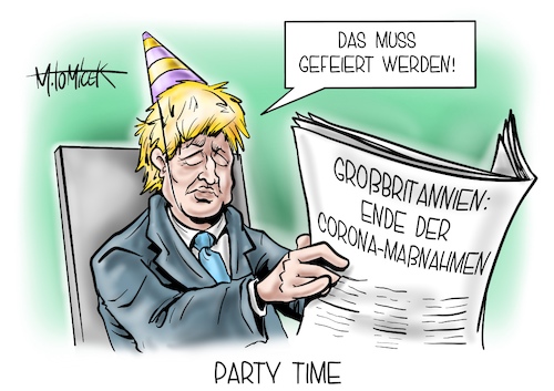 Cartoon: Party Time (medium) by Mirco Tomicek tagged england,großbritannien,dänemark,corona,maßnahmen,coronamaßnahmen,maskenpflicht,masken,regeln,coronaregeln,boris,johnson,partygate,party,feier,feiern,omikron,virus,variante,inzidenz,inzidenzwert,infektionen,pandemie,cartoon,karikatur,pressekarikatur,mirco,tomicek,england,großbritannien,dänemark,corona,maßnahmen,coronamaßnahmen,maskenpflicht,masken,regeln,coronaregeln,boris,johnson,partygate,party,feier,feiern,omikron,virus,variante,inzidenz,inzidenzwert,infektionen,pandemie,cartoon,karikatur,pressekarikatur,mirco,tomicek