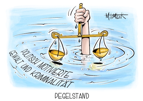 Cartoon: Pegelstand (medium) by Mirco Tomicek tagged faeser,kriminalstatistik,kriminalität,kriminal,politisch,motivierte,gewalt,gewalttaten,übergriffe,gewaltbereit,politik,politiker,rechtsradikal,rechts,rechtsextrem,hochwasser,starkregen,regen,unwetter,deutschland,cartoon,karikatur,pressekarikatur,mirco,tomicek,faeser,kriminalstatistik,kriminalität,kriminal,politisch,motivierte,gewalt,gewalttaten,übergriffe,gewaltbereit,politik,politiker,rechtsradikal,rechts,rechtsextrem,hochwasser,starkregen,regen,unwetter,deutschland,cartoon,karikatur,pressekarikatur,mirco,tomicek