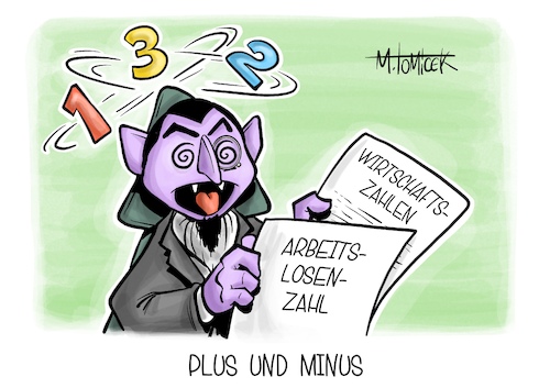 Cartoon: Plus und Minus (medium) by Mirco Tomicek tagged arbeit,arbeitslosenzahl,arbeitslose,arbeiter,arbeitslosigkeit,ausbildung,wirtschaft,konjunktur,industrie,drei,millionen,zahl,graf,sesamstraße,karikatur,cartoon,pressekarikatur,mirco,tomicek,arbeit,arbeitslosenzahl,arbeitslose,arbeiter,arbeitslosigkeit,ausbildung,wirtschaft,konjunktur,industrie,drei,millionen,zahl,graf,sesamstraße,karikatur,cartoon,pressekarikatur,mirco,tomicek