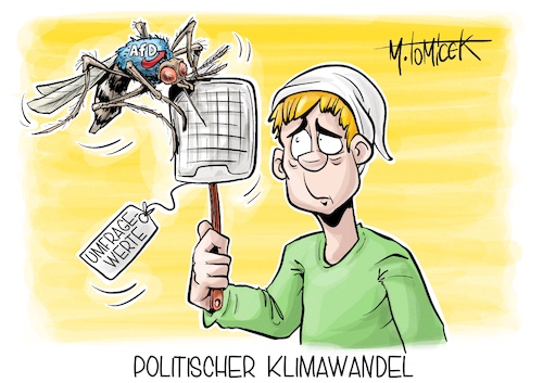 Cartoon: Politischer Klimawandel (medium) by Mirco Tomicek tagged umfrage,werte,umfragewerte,umfragehoch,afd,alternative,für,deutschland,politik,cdu,spd,grüne,ampel,ampelkoalition,koalition,klima,klimawandel,mücken,karikatur,pressekarikatur,cartoon,mirco,tomicek,umfrage,werte,umfragewerte,umfragehoch,afd,alternative,für,deutschland,politik,cdu,spd,grüne,ampel,ampelkoalition,koalition,klima,klimawandel,mücken,karikatur,pressekarikatur,cartoon,mirco,tomicek