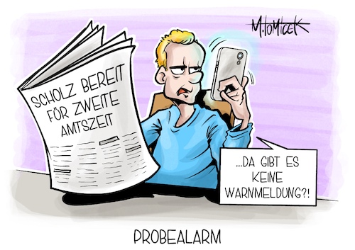 Cartoon: Probealarm (medium) by Mirco Tomicek tagged jahrestag,ein,jahr,ampel,koalition,ampelkoalition,kanzler,olaf,scholz,zweite,amtszeit,amt,bundeskanzler,warntag,warnung,handy,smartphone,probealarm,alarm,cartoon,karikatur,pressekarikatur,mirco,tomicek,jahrestag,ein,jahr,ampel,koalition,ampelkoalition,kanzler,olaf,scholz,zweite,amtszeit,amt,bundeskanzler,warntag,warnung,handy,smartphone,probealarm,alarm,cartoon,karikatur,pressekarikatur,mirco,tomicek