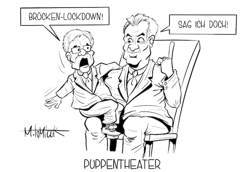 Cartoon: Puppentheater (medium) by Mirco Tomicek tagged markus,söder,armin,laschet,brücken,lockdown,brückenlockdown,brücke,shutdown,endlosschleife,raus,maßnahmen,verschärfungen,cdu,csu,union,frage,kanzlerfrage,kanzlerkandidatur,kanzleramt,kanzler,kanzlerkandidat,puppen,corona,covid19,pandemie,cartoon,karikatur,pressekarikatur,mirco,tomicek,markus,söder,armin,laschet,brücken,lockdown,brückenlockdown,brücke,shutdown,endlosschleife,raus,maßnahmen,verschärfungen,cdu,csu,union,frage,kanzlerfrage,kanzlerkandidatur,kanzleramt,kanzler,kanzlerkandidat,puppen,corona,covid19,pandemie,cartoon,karikatur,pressekarikatur,mirco,tomicek