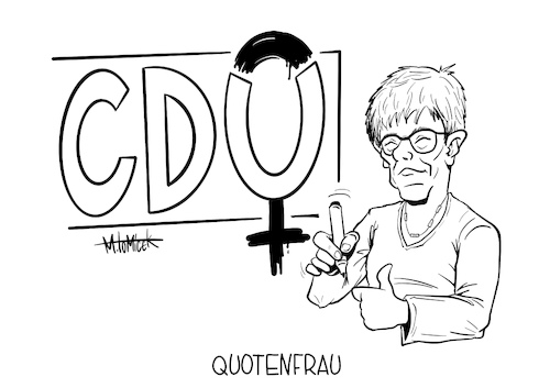 Cartoon: Quotenfrau (medium) by Mirco Tomicek tagged frauenquote,frauen,quote,quoten,quotenfrau,cdu,annegret,kramp,karrenbauer,lsu,sonderorganisation,gleichberechtigung,politik,frau,und,mann,unterschiede,akk,karikatur,cartoon,mirco,tomicek,frauenquote,frauen,quote,quoten,quotenfrau,cdu,annegret,kramp,karrenbauer,lsu,sonderorganisation,gleichberechtigung,politik,frau,und,mann,unterschiede,akk,karikatur,cartoon,mirco,tomicek