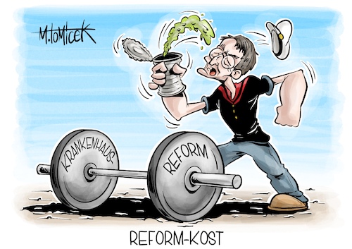 Cartoon: Reform-Kost (medium) by Mirco Tomicek tagged krankenhausreform,krankenhaus,reform,klinik,klinikreform,krankenhaussterben,klinksterben,karl,lauterbach,länder,ärzte,arzt,ärztinnen,popeye,cartoon,karikatur,pressekarikatur,mirco,tomicek,krankenhausreform,krankenhaus,reform,klinik,klinikreform,krankenhaussterben,klinksterben,karl,lauterbach,länder,ärzte,arzt,ärztinnen,popeye,cartoon,karikatur,pressekarikatur,mirco,tomicek