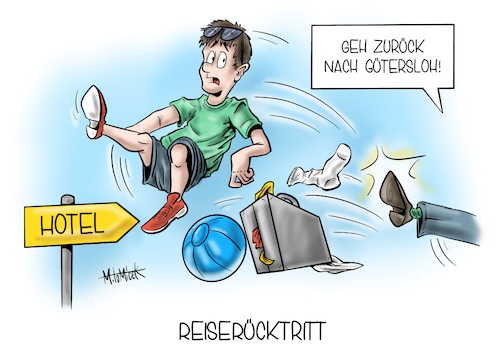 Cartoon: Reiserücktritt (medium) by Mirco Tomicek tagged lockdown,gütersloh,tönnies,corona,covid19,reise,reisen,urlaub,hotel,camping,ferien,2020,reiserücktritt,virus,rauswurf,fleischindustrie,fleischskandal,skandal,mitarbeiter,coronatest,test,infiziert,cartoon,karikatur,mirco,tomicek,lockdown,gütersloh,tönnies,corona,covid19,reise,reisen,urlaub,hotel,camping,ferien,2020,reiserücktritt,virus,rauswurf,fleischindustrie,fleischskandal,skandal,mitarbeiter,coronatest,test,infiziert,cartoon,karikatur,mirco,tomicek