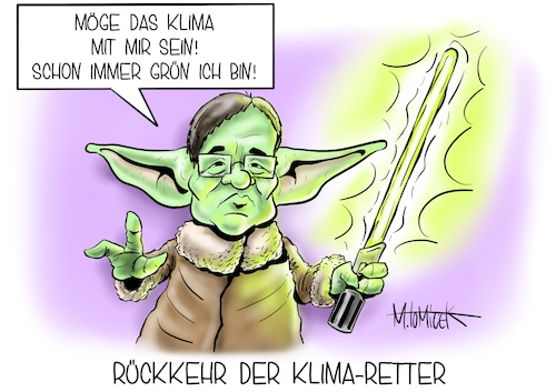 Cartoon: Rückkehr der Klima-Retter (medium) by Mirco Tomicek tagged may,the,force,be,with,you,star,wars,fourth,mai,baby,yoda,laserschwert,lichtschwert,jediritter,jedi,armin,laschet,union,cdu,csu,grüne,spd,wettrennen,klimaziele,klimaziel,klimaschutz,klimaschutzgesetz,klimaschützer,abgase,emissionen,elektroauto,verbrenner,gesetz,klima,klimawandel,retter,umwelt,umweltschutz,kanzlerfrage,kanzleramt,kanzlerkandidat,kanzlerkandidatur,bundestagswahl,wahlen,bundestag,wahl,cartoon,karikatur,pressekarikatur,mirco,tomicek,may,the,force,be,with,you,star,wars,fourth,mai,baby,yoda,laserschwert,lichtschwert,jediritter,jedi,armin,laschet,union,cdu,csu,grüne,spd,wettrennen,klimaziele,klimaziel,klimaschutz,klimaschutzgesetz,klimaschützer,abgase,emissionen,elektroauto,verbrenner,gesetz,klima,klimawandel,retter,umwelt,umweltschutz,kanzlerfrage,kanzleramt,kanzlerkandidat,kanzlerkandidatur,bundestagswahl,wahlen,bundestag,wahl,cartoon,karikatur,pressekarikatur,mirco,tomicek