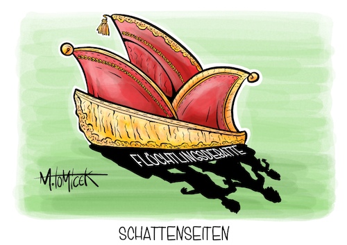 Cartoon: Schattenseiten (medium) by Mirco Tomicek tagged nancy,faeser,flüchtlingsgipfel,flüchtlinge,flucht,flüchtlings,gipfel,debatte,flüchtlingsdebatte,berlin,ukraine,flüchtlingsunterkünfte,unterkünfte,karneval,umzug,karnevalsumzug,rosenmontag,karikatur,pressekarikatur,cartoon,mirco,tomicek,nancy,faeser,flüchtlingsgipfel,flüchtlinge,flucht,flüchtlings,gipfel,debatte,flüchtlingsdebatte,berlin,ukraine,flüchtlingsunterkünfte,unterkünfte,karneval,umzug,karnevalsumzug,rosenmontag,karikatur,pressekarikatur,cartoon,mirco,tomicek