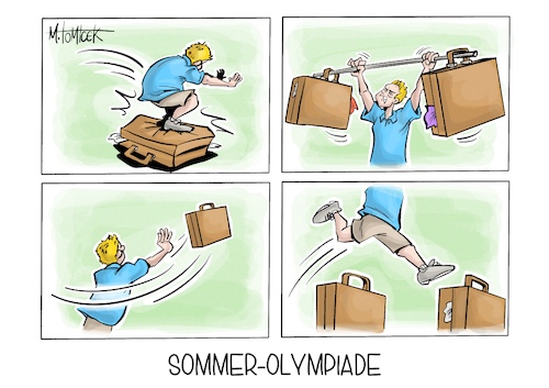 Cartoon: Sommer-Olympiade (medium) by Mirco Tomicek tagged sommerferien,sommer,ferien,stau,autobahn,urlaub,reise,reisen,frankreich,paris,olympia,olympische,spiele,olympiade,sport,cartoon,karikatur,pressekarikatur,mirco,tomicek,sommerferien,sommer,ferien,stau,autobahn,urlaub,reise,reisen,frankreich,paris,olympia,olympische,spiele,olympiade,sport,cartoon,karikatur,pressekarikatur,mirco,tomicek