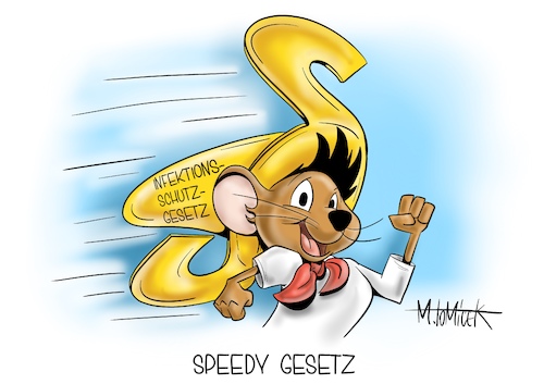 Cartoon: Speedy Gesetz (medium) by Mirco Tomicek tagged bundesregierung,regierung,proteste,protest,demo,demonstration,corona,covid19,politik,pandemie,gesetz,gesetzlich,schnelldurchlauf,infektionsschutzgesetz,infektion,schutz,schützen,viren,virus,schutzmaßnahme,maßnahmen,lockdown,shutdown,lockerung,bundestag,reform,bundesrat,pandemiebekämpfung,bekämpfung,impfung,impfen,kontakt,kontaktbeschränkungen,speedy,gonzales,cartoon,karikatur,pressekarikatur,mirco,tomicek,bundesregierung,regierung,proteste,protest,demo,demonstration,corona,covid19,politik,pandemie,gesetz,gesetzlich,schnelldurchlauf,infektionsschutzgesetz,infektion,schutz,schützen,viren,virus,schutzmaßnahme,maßnahmen,lockdown,shutdown,lockerung,bundestag,reform,bundesrat,pandemiebekämpfung,bekämpfung,impfung,impfen,kontakt,kontaktbeschränkungen,speedy,gonzales,cartoon,karikatur,pressekarikatur,mirco,tomicek