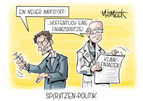 Cartoon: Spritzen-Politik (medium) by Mirco Tomicek tagged protest,proteste,kliniken,klinik,krankenhäuser,krankenhaus,krankenhaussterben,kliniksterben,finanzen,finanzhilfe,finanzspritze,karl,lauterbach,gesundheitspolitik,gesundheit,politik,geld,finanznöte,ärzte,cartoon,karikatur,pressekarikatur,mirco,tomicek,protest,proteste,kliniken,klinik,krankenhäuser,krankenhaus,krankenhaussterben,kliniksterben,finanzen,finanzhilfe,finanzspritze,karl,lauterbach,gesundheitspolitik,gesundheit,politik,geld,finanznöte,ärzte,cartoon,karikatur,pressekarikatur,mirco,tomicek