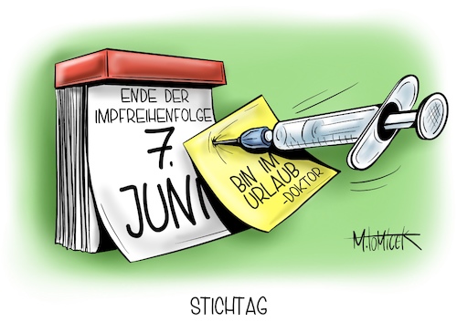 Cartoon: Stichtag (medium) by Mirco Tomicek tagged impfpriorisierung,impfungen,impfreihenfolge,reihenfolge,priorisierung,juni,sommer,sommerferien,sommerurlaub,urlaub,impfstoff,impfung,arzt,ärzte,arztpraxis,praxis,impftermin,termin,termine,ansturm,corona,cartoon,karikatur,pressekarikatur,mirco,tomicek,impfpriorisierung,impfungen,impfreihenfolge,reihenfolge,priorisierung,juni,sommer,sommerferien,sommerurlaub,urlaub,impfstoff,impfung,arzt,ärzte,arztpraxis,praxis,impftermin,termin,termine,ansturm,corona,cartoon,karikatur,pressekarikatur,mirco,tomicek