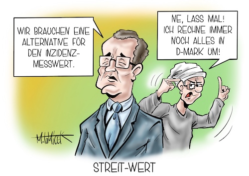 Cartoon: Streit-Wert (medium) by Mirco Tomicek tagged corona,inzidenz,inzidenzwert,alternative,messwert,messeinheit,einheit,werte,wert,jens,spahn,rki,robert,koch,institut,weiler,parameter,pandemie,ansteckung,neuansteckungen,virus,viren,neuinfektionen,infektionen,begriff,begriffe,deutsche,mark,michel,cartoon,karikatur,pressekarikatur,mirco,tomicek,corona,inzidenz,inzidenzwert,alternative,messwert,messeinheit,einheit,werte,wert,jens,spahn,rki,robert,koch,institut,weiler,parameter,pandemie,ansteckung,neuansteckungen,virus,viren,neuinfektionen,infektionen,begriff,begriffe,deutsche,mark,michel,cartoon,karikatur,pressekarikatur,mirco,tomicek