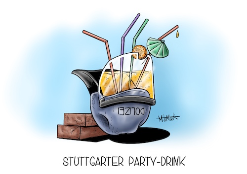 Cartoon: Stuttgarter Party-Drink (medium) by Mirco Tomicek tagged stuttgart,stuttgarter,krawalle,randale,clubs,kneipen,partyszene,party,szene,ausschreitungen,unruhe,gewalt,polizei,polizeibeamten,übergriffe,gewaltbereit,corona,covid19,2020,karikatur,cartoon,mirco,tomicek,stuttgart,stuttgarter,krawalle,randale,clubs,kneipen,partyszene,party,szene,ausschreitungen,unruhe,gewalt,polizei,polizeibeamten,übergriffe,gewaltbereit,corona,covid19,2020,karikatur,cartoon,mirco,tomicek