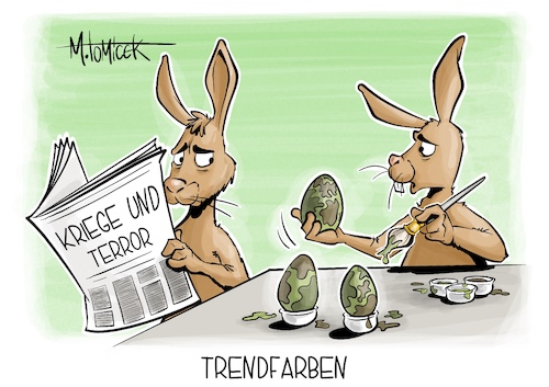 Cartoon: Trendfarben (medium) by Mirco Tomicek tagged terroranschlag,terror,anschlag,moskau,russland,is,verdächtige,krieg,kriege,ukraine,gazastreifen,israel,ostern,ostereier,osterhase,cartoon,karikatur,pressekarikatur,mirco,tomicek,terroranschlag,terror,anschlag,moskau,russland,is,verdächtige,krieg,kriege,ukraine,gazastreifen,israel,ostern,ostereier,osterhase,cartoon,karikatur,pressekarikatur,mirco,tomicek