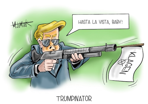 Cartoon: Trumpinator (medium) by Mirco Tomicek tagged donald,trump,anwälte,anwalt,klage,klagen,gegen,auszählung,auszählungen,bundesstaaten,staaten,usa,us,wahl,wahlen,wähler,amerika,election,joe,biden,demokraten,verhindern,verhindert,präsident,präsidentschaftswahl,president,united,states,stimmen,vote,karikatur,pressekarikatur,cartoon,mirco,tomicek,donald,trump,anwälte,anwalt,klage,klagen,gegen,auszählung,auszählungen,bundesstaaten,staaten,usa,us,wahl,wahlen,wähler,amerika,election,joe,biden,demokraten,verhindern,verhindert,präsident,präsidentschaftswahl,president,united,states,stimmen,vote,karikatur,pressekarikatur,cartoon,mirco,tomicek