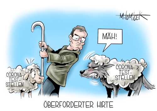 Cartoon: Überforderter Hirte (medium) by Mirco Tomicek tagged jens,spahn,betrugsfälle,betrugsverdacht,verdacht,betrug,betrüger,coronatests,corona,test,tests,schnelltest,schnelltests,teststellen,coronateststellen,testzentrum,testen,kontrolle,kontrolliert,gesundheitsamt,gesundheitsämter,virus,einrichtungen,cartoon,karikatur,pressekarikatur,mirco,tomicek,jens,spahn,betrugsfälle,betrugsverdacht,verdacht,betrug,betrüger,coronatests,corona,test,tests,schnelltest,schnelltests,teststellen,coronateststellen,testzentrum,testen,kontrolle,kontrolliert,gesundheitsamt,gesundheitsämter,virus,einrichtungen,cartoon,karikatur,pressekarikatur,mirco,tomicek