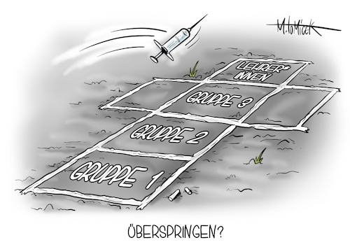 Cartoon: Überspringen? (medium) by Mirco Tomicek tagged impfreihenfolge,reihenfolge,impfung,impfstrategie,schule,schüler,lehrer,lehrerinnen,lehramt,kita,impfstoff,impfe,impftermine,geimpft,überspringen,nach,vorne,betreuer,erzieher,corona,covid19,virus,viren,bekämpfung,cartoon,karikatur,pressekarikatur,mirco,tomicek,impfreihenfolge,reihenfolge,impfung,impfstrategie,schule,schüler,lehrer,lehrerinnen,lehramt,kita,impfstoff,impfe,impftermine,geimpft,überspringen,nach,vorne,betreuer,erzieher,corona,covid19,virus,viren,bekämpfung,cartoon,karikatur,pressekarikatur,mirco,tomicek