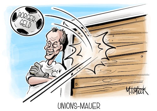 Cartoon: Unions-Mauer (medium) by Mirco Tomicek tagged bürgergeld,bundesrat,union,cdu,csu,verhindert,abgelehnt,hartz,iv,nachfolger,friedrich,merz,fußball,wm,quatar,katar,deutschland,mannschaft,cartoon,karikatur,pressekarikatur,mirco,tomicek,bürgergeld,bundesrat,union,cdu,csu,verhindert,abgelehnt,hartz,iv,nachfolger,friedrich,merz,fußball,wm,quatar,katar,deutschland,mannschaft,cartoon,karikatur,pressekarikatur,mirco,tomicek